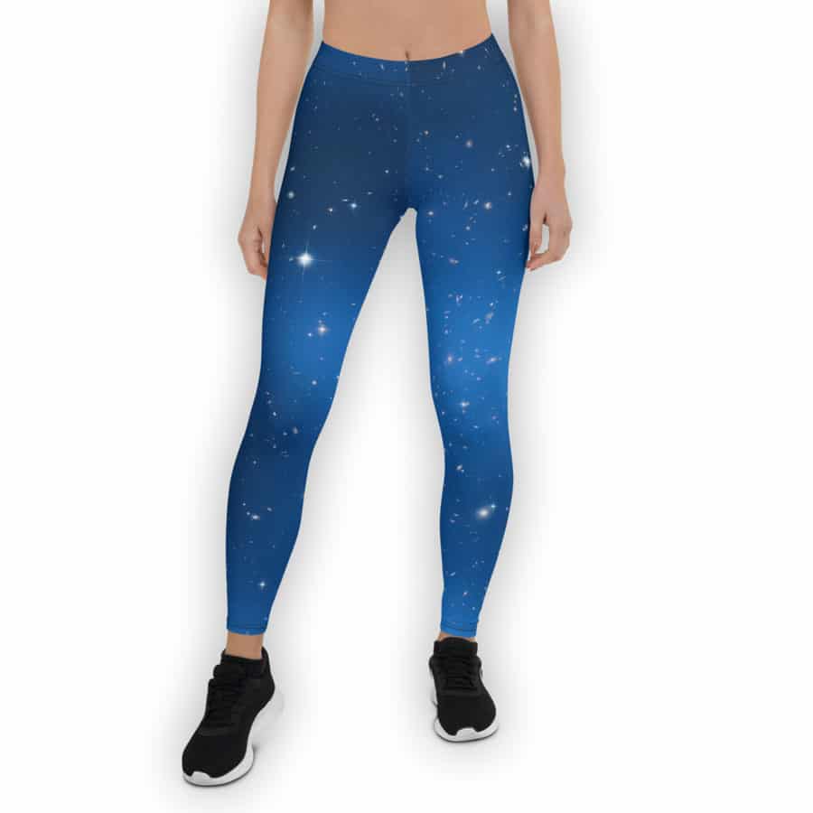 Blue galaxy print leggings