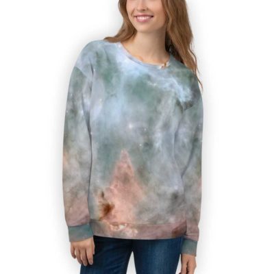 Teal and Beige Galaxy Sweatshirt for Adults - Stardust Central
