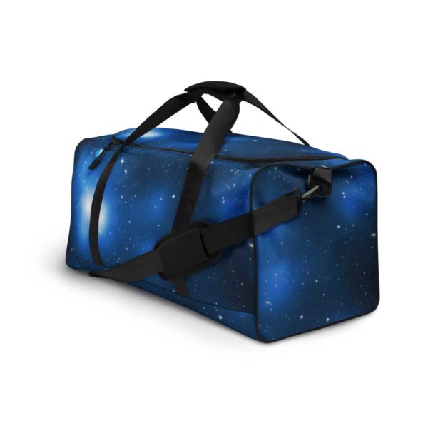 Blue galaxy duffle bag