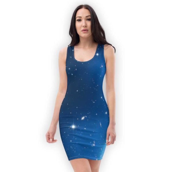 Blue galaxy print dress