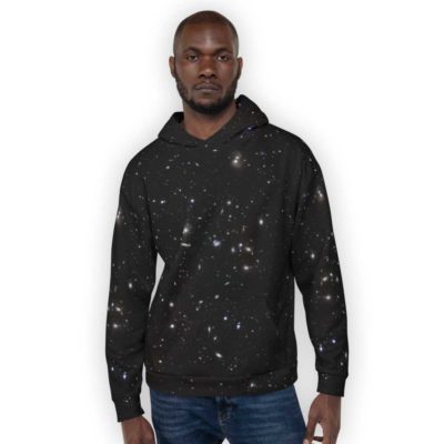 Black Galaxy Hoodie for Adults - Galaxy Print Clothing at Stardust Central
