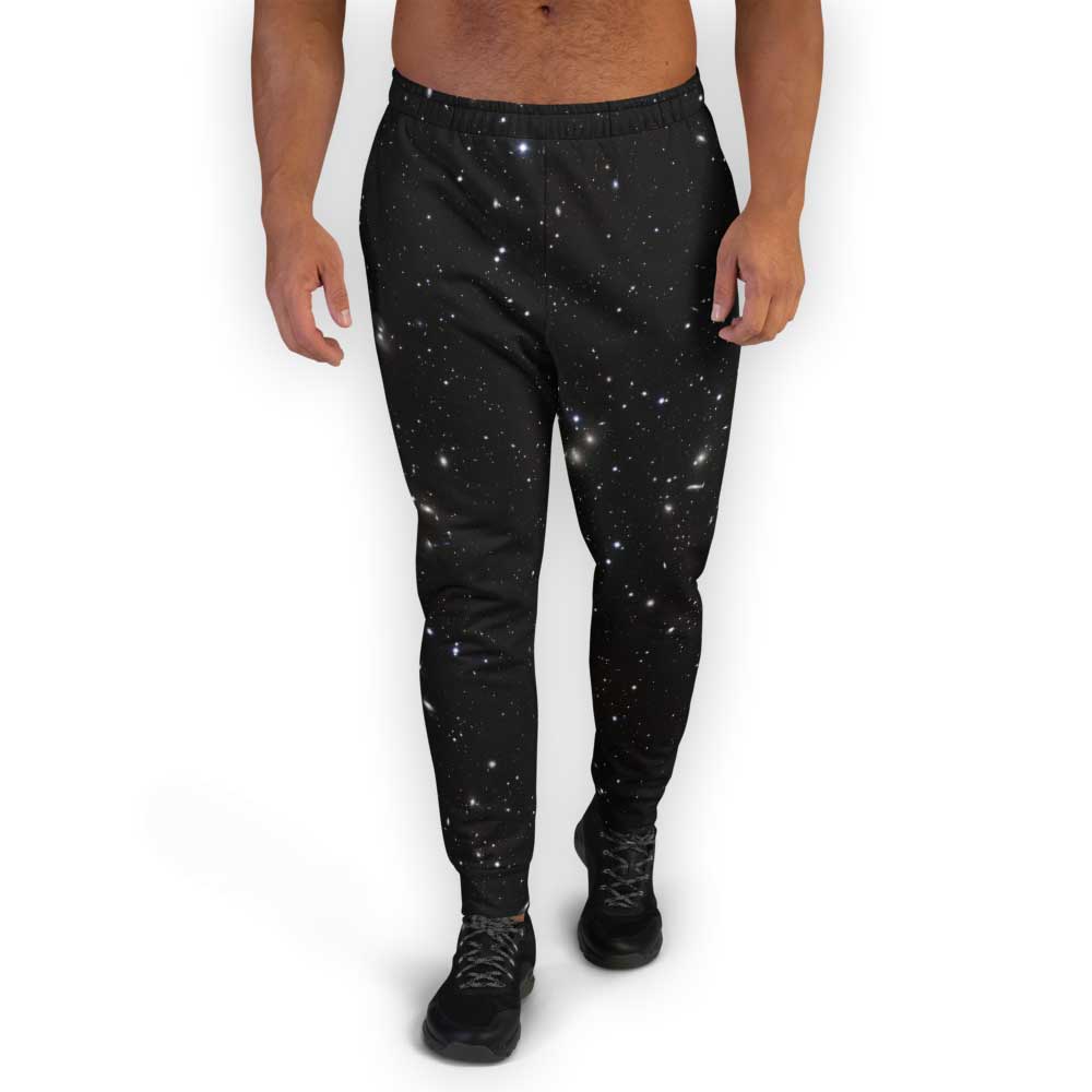 Black Men's Joggers - Galaxy Print Clothing at Stardust Central