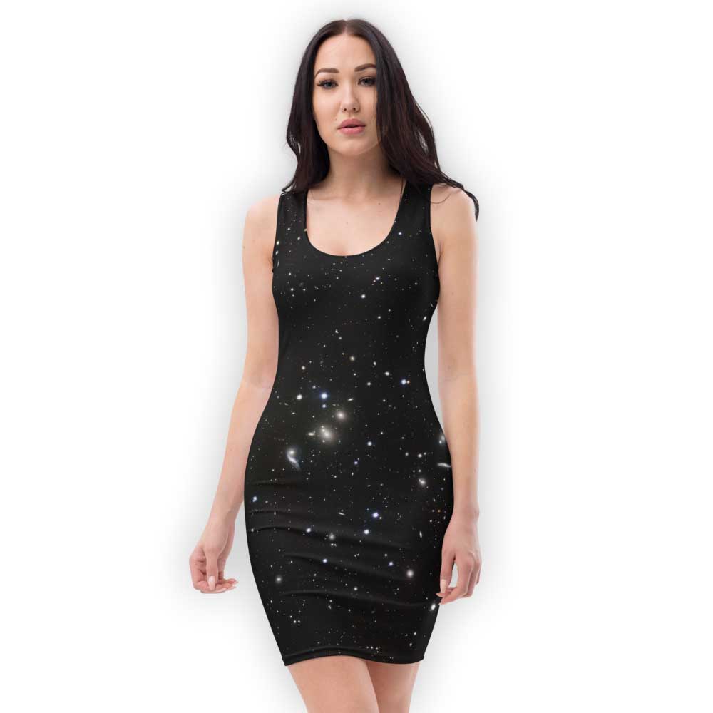 Black galaxy print dress