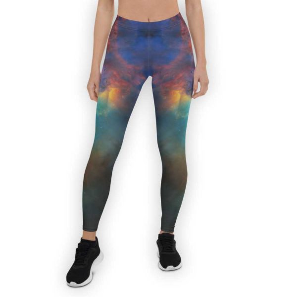 Rainbow galaxy print leggings