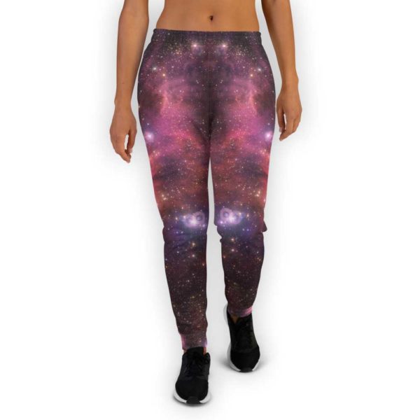 Red and purple galaxy joggers